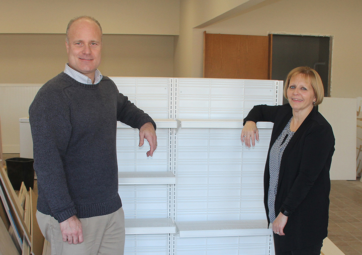 Shelving units donated to Food Pantry