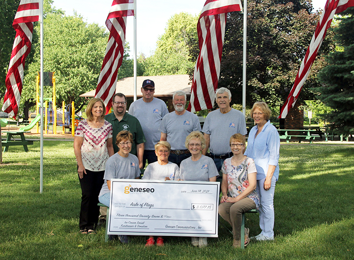 Geneseo Communications Employees Raise Over $3,000 for the Aisle of Flags