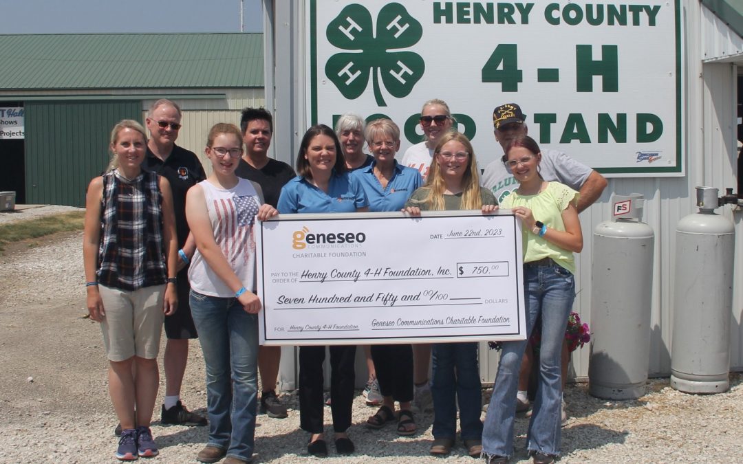 Geneseo Communications Charitable Foundation Positively Impacts Henry County Youth Through Their Support of the Henry County 4-H Foundation